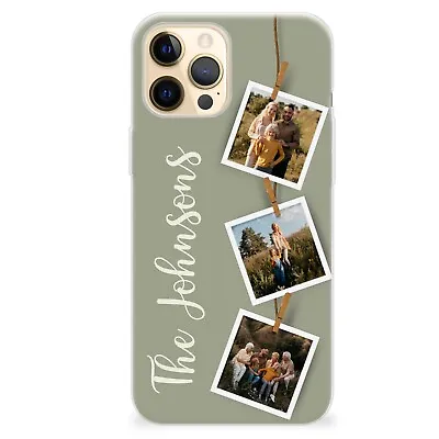 Personalised Phone Case Pastel Name Photo Pegs Cover IPhone 14 12 13 15 X 11 • £7.43