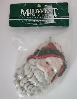 Vintage Santa Head Ornament Midwest Importers Old-world Christmas Decor NIP  • $12