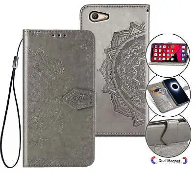 $7.50 • Buy Oppo A59 F1s Wallet Case Embossed Pu Leather Half Mandala