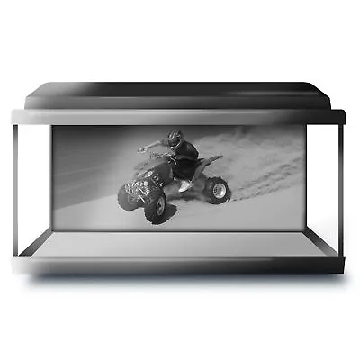 Fish Tank Background 90x45cm BW - Quad Bike Desert Safari 4x4  #35439 • £14.99