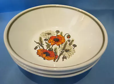 £9.50 • Buy Stunning Vintage J&G Meakin Poppy  - Dessert / Cereal Bowl X3