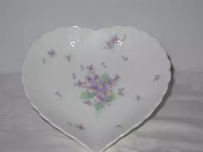 Mikasa With Love Heart Shape Dish Bowl Purple Flowers • $10.95