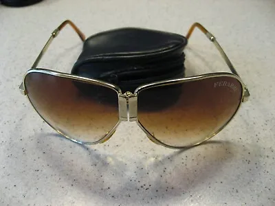 Rare Vintage Ferarri Brown Sunglasses 1980's Fold Up Style With Zip Up Case • $41.02