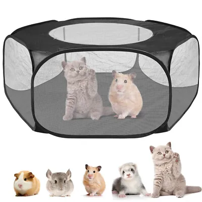 Folding Automatic Pop Up-Pet Playpen Hamster Rabbit Small Animal Cage Tent Fence • £8.59