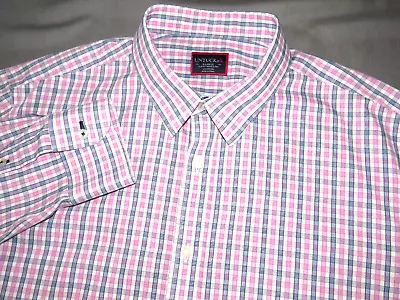 Men's UNTUCKit Wrinkle Free Long Sleeved Check Button Up Shirt Slim Fit XL • $23.99