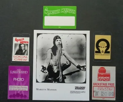 MARILYN MANSONB/W Promo Photo5 Vintage Backstage Passes • $59.95