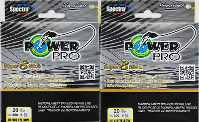 (lot Of 2) Power Pro Super8slick 300yds Braid 20lb Line Hi-vis Yellow L3410 • $0.99