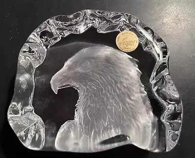 Cristal D'Arques Genuine Heavy Lead Crystal Eagle 4  X 4  Paperweight • $19.95