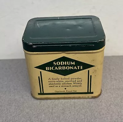 Vintage Sodium Bicarbonate  Medicine Drug Store Tin Walgreen Co Chicago • $9.95