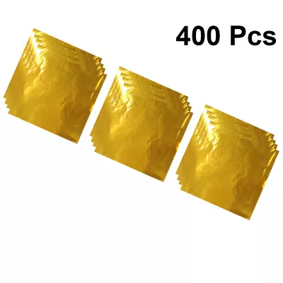  400 Pcs Foil Candy Wrappers Gold Paper Packaging Fine Check • £8.95