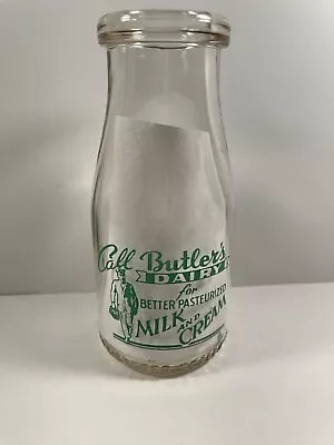 Vintage Half Pint Milk Bottle Butler Dairy Farm Willimantic Ct Milkman Picture • $22