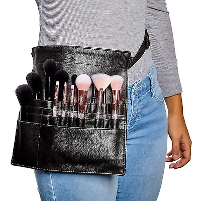$13.99 • Buy Makeup Brush Belt With 22 Pockets, Black PU Leather (10.2 X 9.7 X 2 Inches)