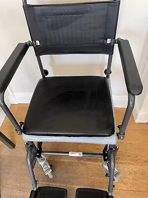 Mobile Wheeled Glideabout Toilet Commode Chair Wheelchair With Footrests • £65