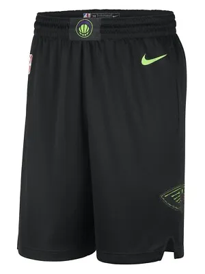 Nike Swingman New Orleans Pelicans City Edition Black Volt Shorts DX8711-010 • $75