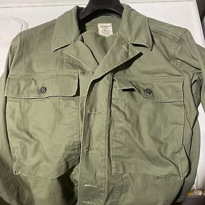 Repro WWII US HBT Light Shade Uniform Jacket & Trousers Size 44R & 36x33 + Belt • $90