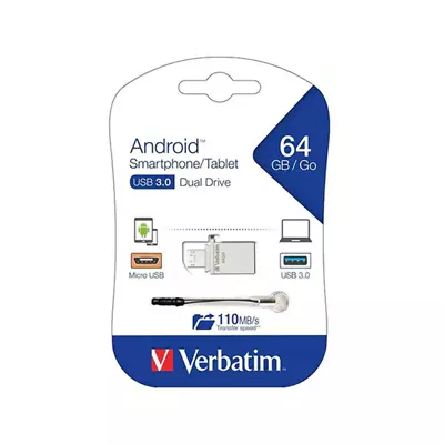 Verbatim Store N Go Otg Micro Usb 3 Drive 64Gb Dual Usb 3 • $29.95