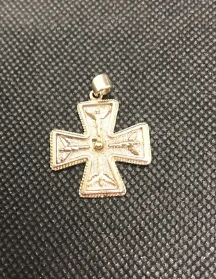 $28 • Buy Steven Lavaggi 925Sterling Silver Maltese Cross Angels Pendant