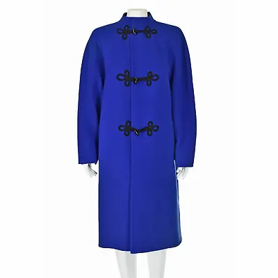 PHILIPPE VENET Rare French Couturier Famous Coat Royal Blue Wool SZ 6/8 M • $419