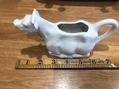 White Porcelain Cow Milk Cream Jug Pourer Made In England Cow Shaped Jug • £4