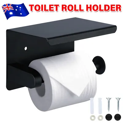 $17.45 • Buy Toilet Paper Holder Bathroom Towel Stainless Steel Storage Hook Wall Mount Rack