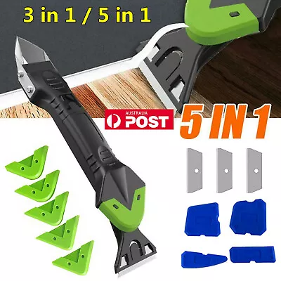 $7.99 • Buy Silicone Caulking 3/5 In 1 Tool Removal Residue Scraper Kit Sealant Replace Set