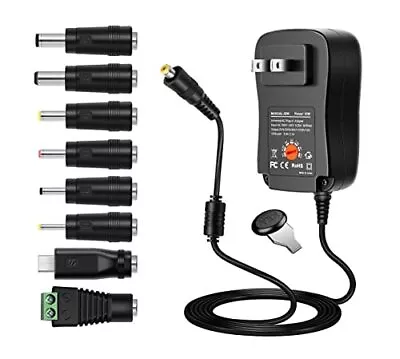 Universal Power Adapter AC Charger 1A/2A Multi Voltage DC Power Supply With 8... • $23.45