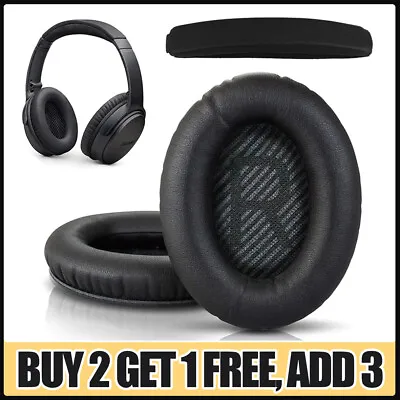 Black Replacement Ear Pads Cushion For Bose QuietComfort 35 QC35 QC25 QC15 Kit • £4.69