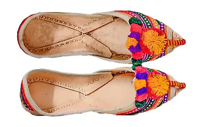 Indian Wedding Leather Khussa Shoe Size Afghan Men Ladies Foot Wear Designer New • £18.90
