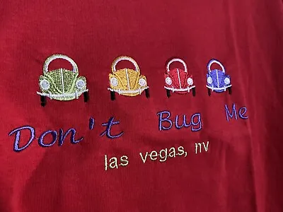 Vintage 90s Volkswagen Beetle Bug Las Vegas XL T-Shirt Embroidered Don't Bug Me • $14.99