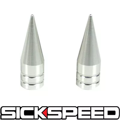 $9.88 • Buy 2pc Polished Long Spiked Valve Stem Caps Metal Thread Kit/set For Wheel/tires M1