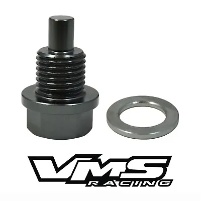 Vms Racing Magnetic Oil Pan Drain Plug Bolt Gunmetal For 05-10 Ford Mustang S197 • $13.88