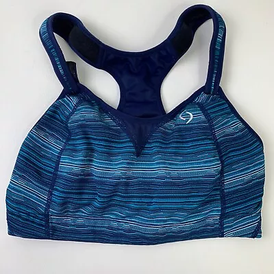 Brooks Moving Comfort Rebound Racer Sports Bra Size 36D Blue Purple Racerback • $19.99