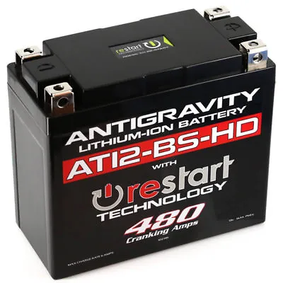 Antigravity AG-AT12BS-HD-RS Re Start Lithium Ion Motorcycle Battery BMS 480 CCA • $260.99