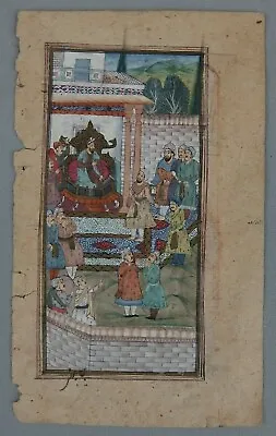 Antique Indo Persian Islamic Miniature Painting Manuscript Book Page 19th C. • $110.50