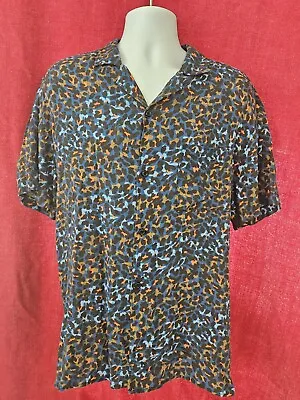 BP. Men's  Multi-Colored Leopard Print Short Sleeve Button Down Shirt - Size L • $25