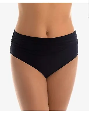 Magicsuit Women's Jersey Shirred Tummy Control Bikini Swim Bottom Black Size 10 • $27.99