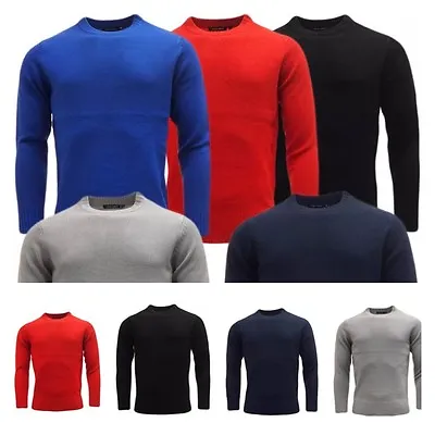 Mens Sweatshirt  Knitwear D&H Sweater Jumper Pullover Crew Neck Long Sleeve Tops • £5.99