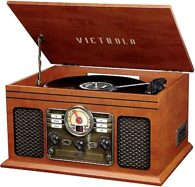 Victrola Nostalgic 6-In-1 Bluetooth Record Player & Multimedia Center With Built • $119.99