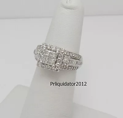 1CT Diamond Halo Frame Solitaire Engagement Wedding Bridal Ring 10K White Gold • $699.99