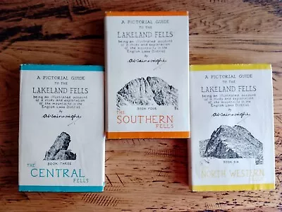 Wainwright Guides To Lakeland Fells. 3 Books North Western Southern Central. • £8