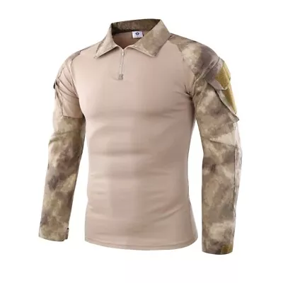 Camo Tactical Mens T-Shirt Pocket US Army Military Combat Casual Shooting Hiking • $30.99