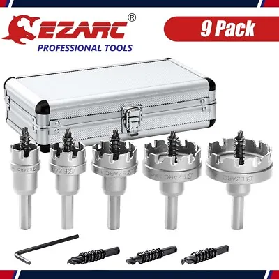 9 PACK EZARC Carbide Hole Cutter Set For Stainless Steel Long Life Hole Saw Kit • $76.79