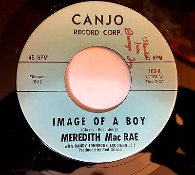 Surf Pop MEREDITH MACRAE & CANDY JOHNSON EXCITERS Image Of A Boy 45 CANJO NM • $30