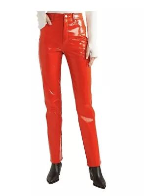 Helmut Lang Genuine Leather Patent Glossy Stretch Coated MAGMA Pants NEW $1295 2 • $235