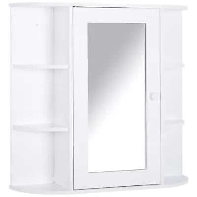 Wall Mounted Bathroom Cabinet W/ Mirror Single Door Storage Shelves HOMCOM • £41.99