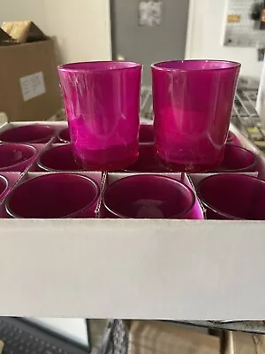 Lot Of 132 Hot Pink/ Magenta Glass Votive Holders 2.5  Tall 2  Wide • $8.50