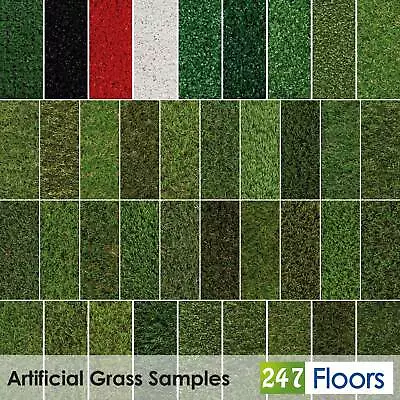 Artificial Grass CHEAP Sample Fake Grass 2m 4m 5m Realistic Astro Turf 30mm 40mm • £0.99