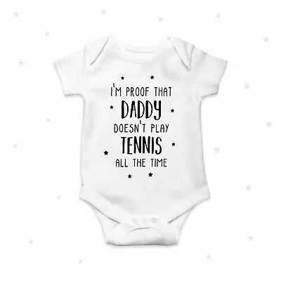 Tennis Daddy Baby Grow Personalised Dad Sports Gifts Baby Announcement • £8.90