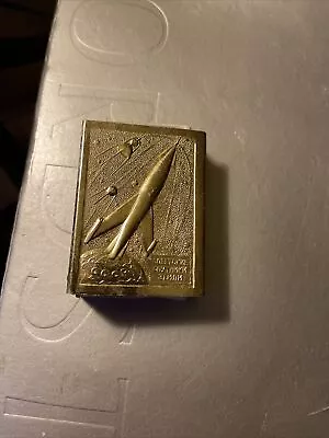 Russian USSR Match Box Holder Case Soviet Space Satellites 1950s • $18