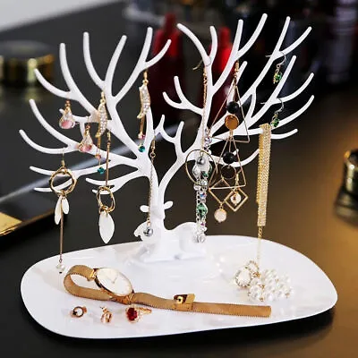 Display Jewelry Tree Deer Stand Holder Rack Show Earring Necklace Ring Retro UK • £7.83